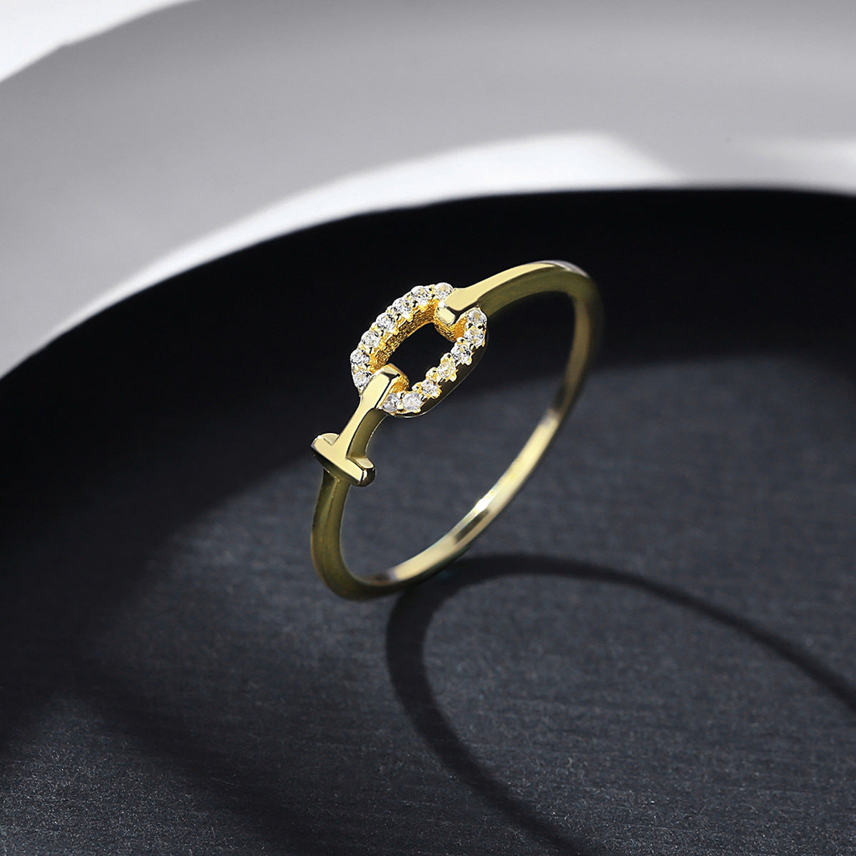 INS-Style Electroplated Geometric silver Ring - ring