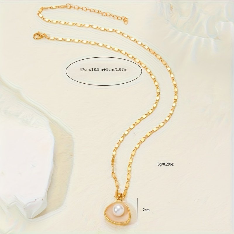 Baroque Vintage Pearl Necklace gold plated - Gold - necklace