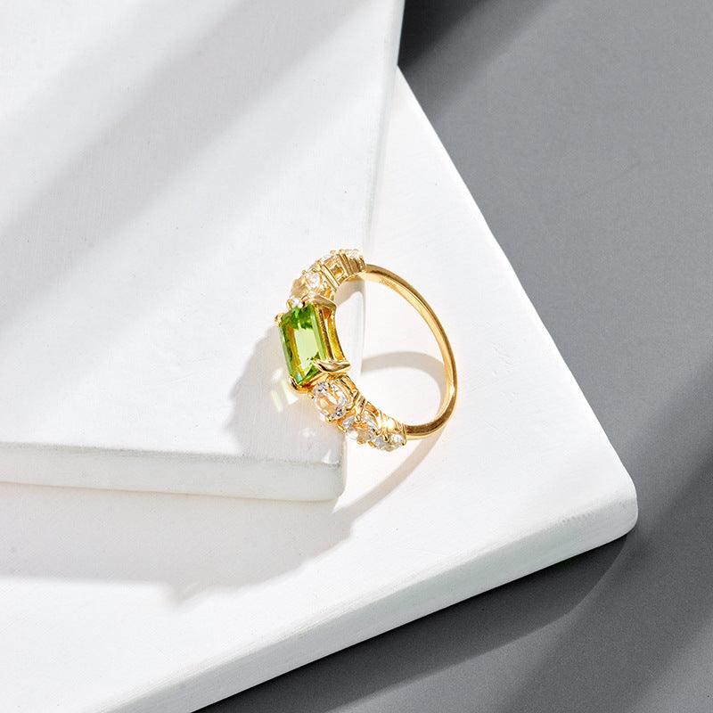 Electroplated Quadrilateral Jewel ring - ring