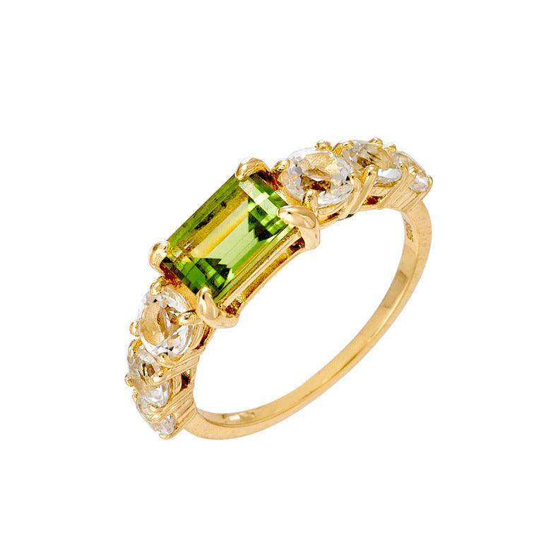 Electroplated Quadrilateral Jewel ring - ring