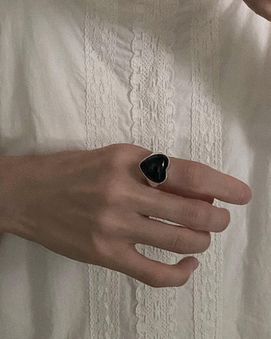 Timeless Romance Electroplated Silver Heart Ring - Silver - ring