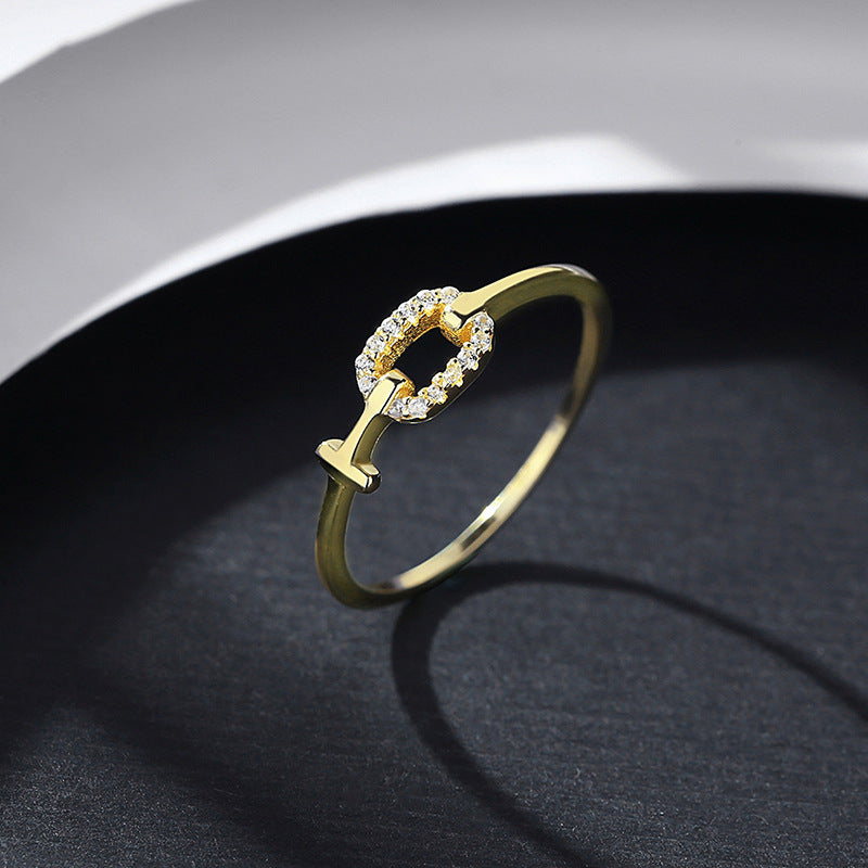 INS-Style Electroplated Geometric silver Ring - SR20060815 / No 6 - ring