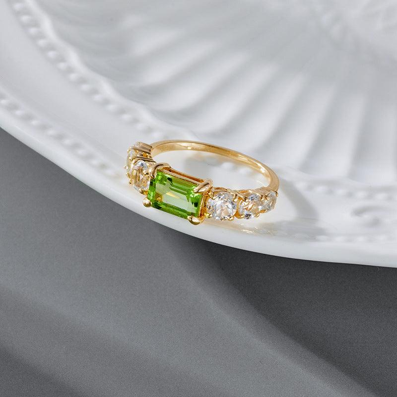 Electroplated Quadrilateral Jewel ring - ring