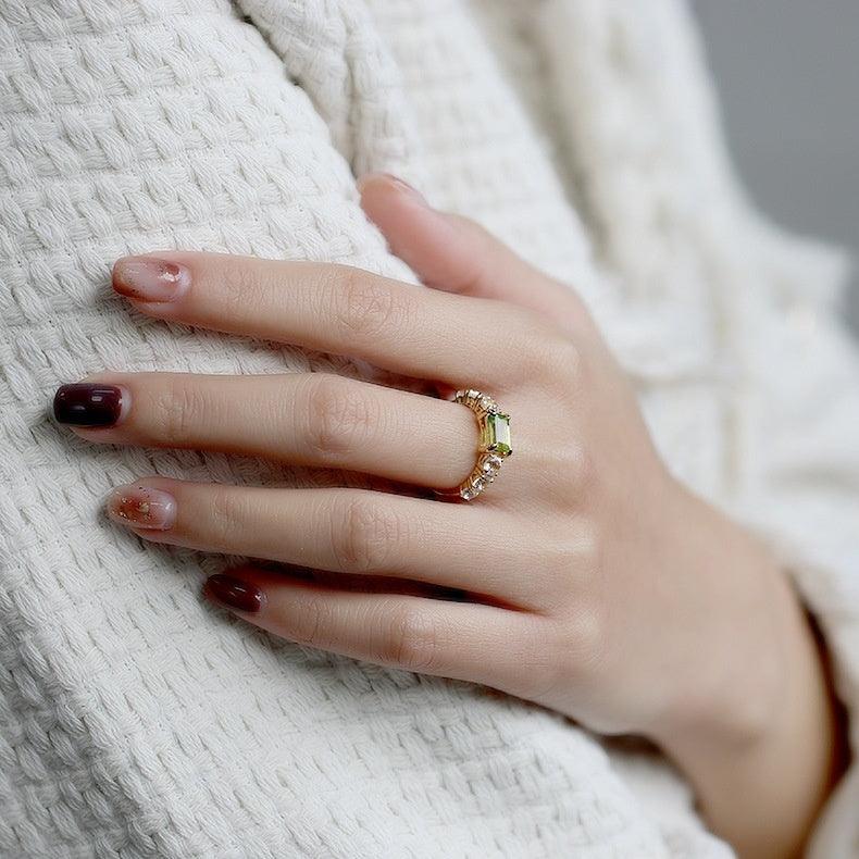 Electroplated Quadrilateral Jewel ring - ring