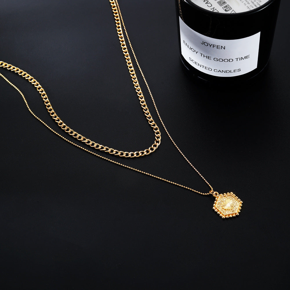 Double Layer Twin Clavicle Chain For Women - MS1321 - necklace
