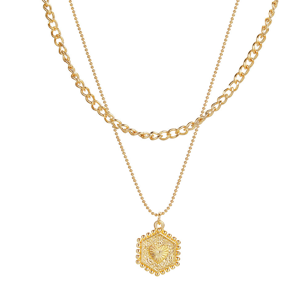 Double Layer Twin Clavicle Chain For Women - MS1321 - necklace