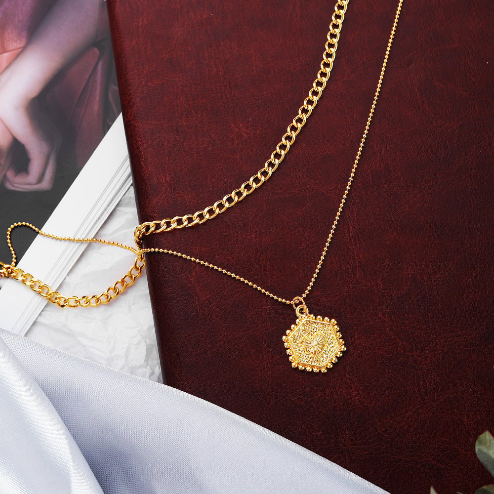 Double Layer Twin Clavicle Chain For Women - MS1321 - necklace