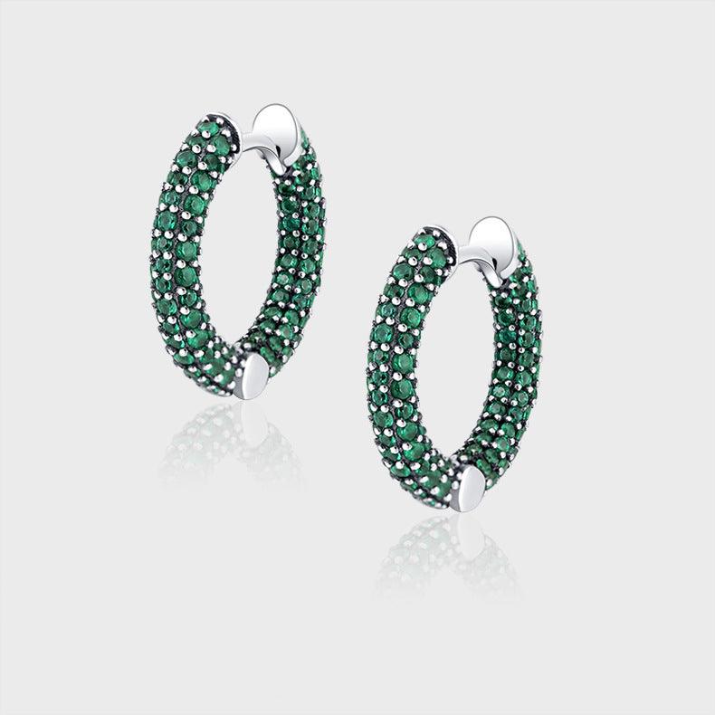 GeoInlay Sterling 925 BlueGreen Geometric Stud Earrings - earrings