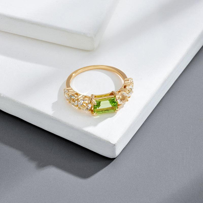 Electroplated Quadrilateral Jewel ring - ring