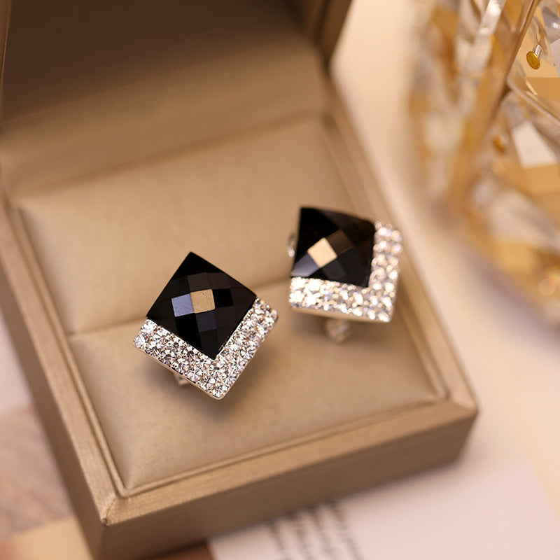 Luxe Geometry 990 Sterling Silver Square Stud Earrings - Square Ear Studs About 22g / Full Body 990 Sterling Silver