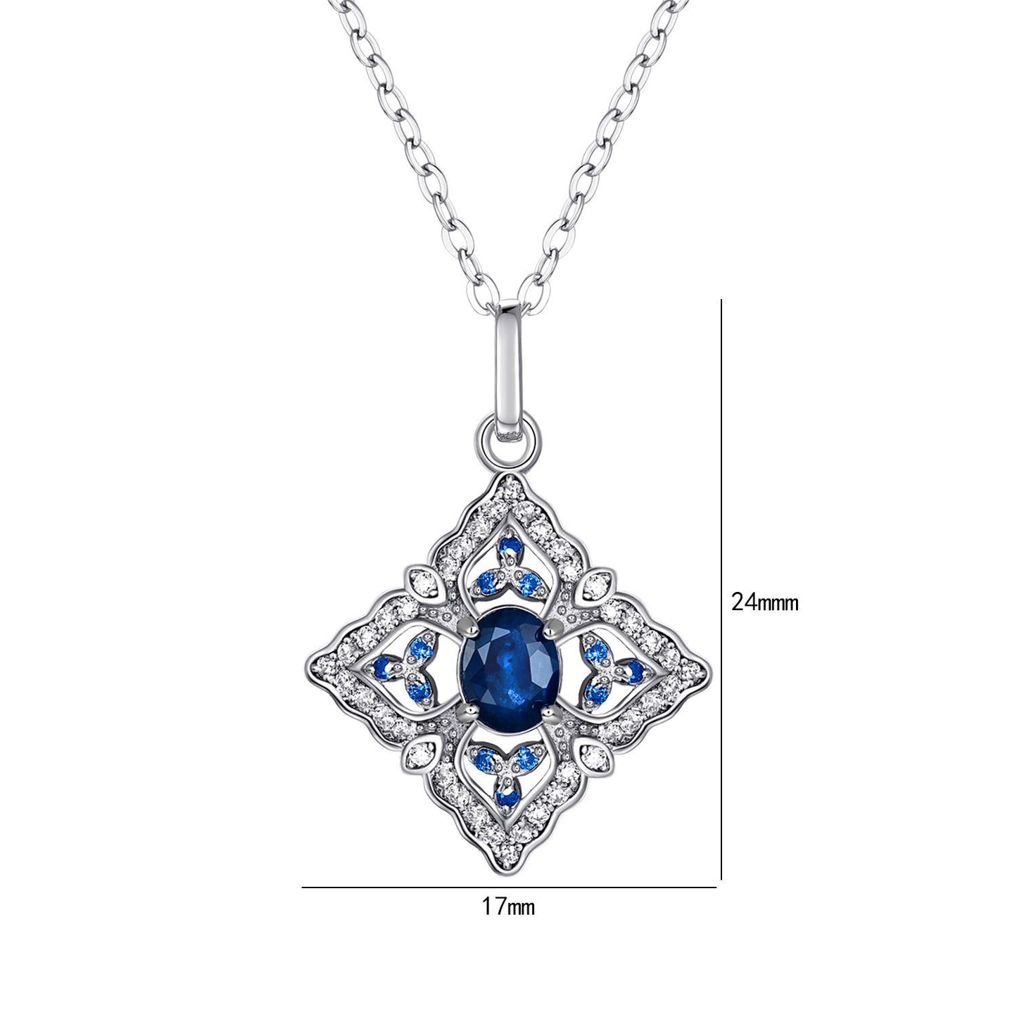 Stylish Crystal 925 Silver Pendant Necklace - silver - necklace