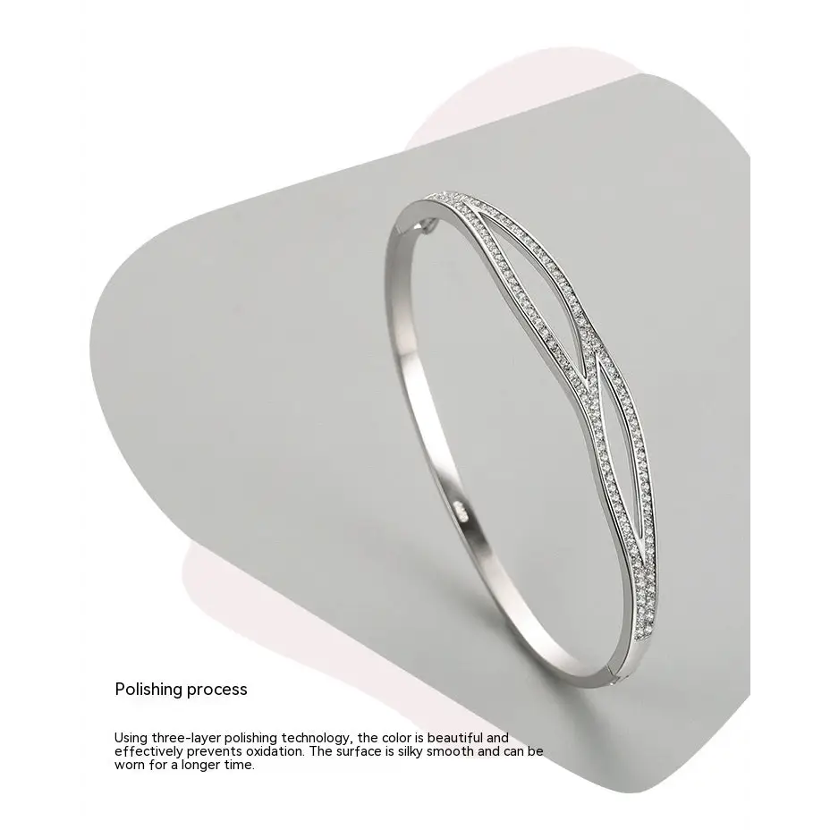 S925 Silver Bracelet Simple Double-layer Cross - bracelet