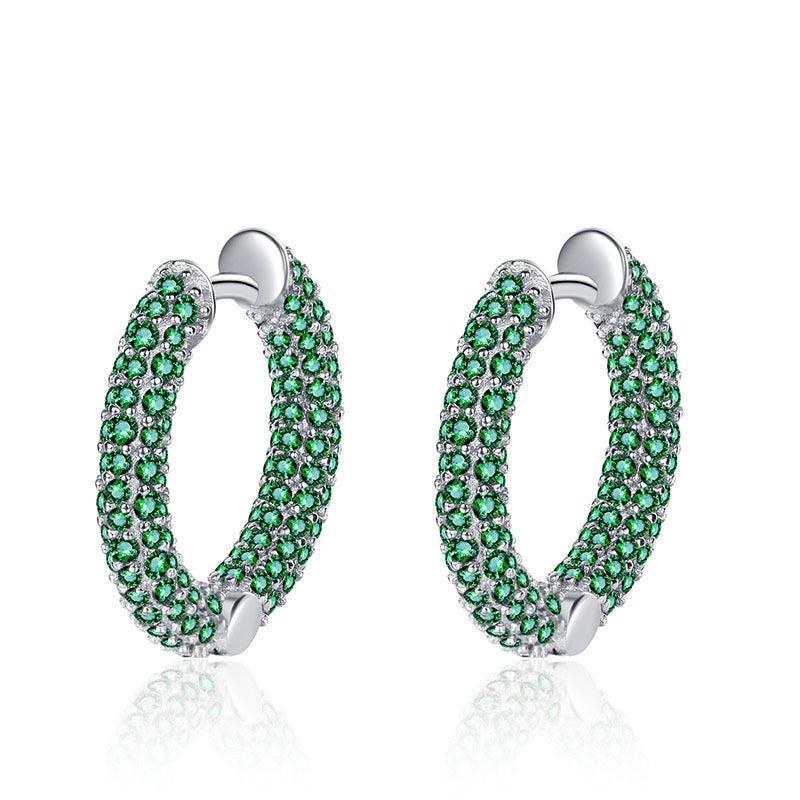 GeoInlay Sterling 925 BlueGreen Geometric Stud Earrings - earrings