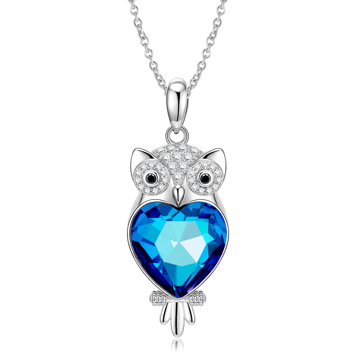 Stylish Geometric Owl Necklace in 925 Sterling Silver - Set - necklace