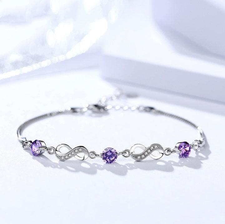 Damila Crystal Inlay Bracelet - Purity / 925 silver - bracelet