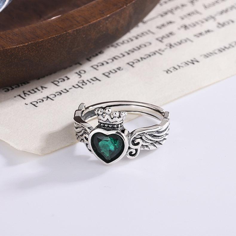 Elegant Sterling Silver Adjustable Inlaid Ring - Silver - ring