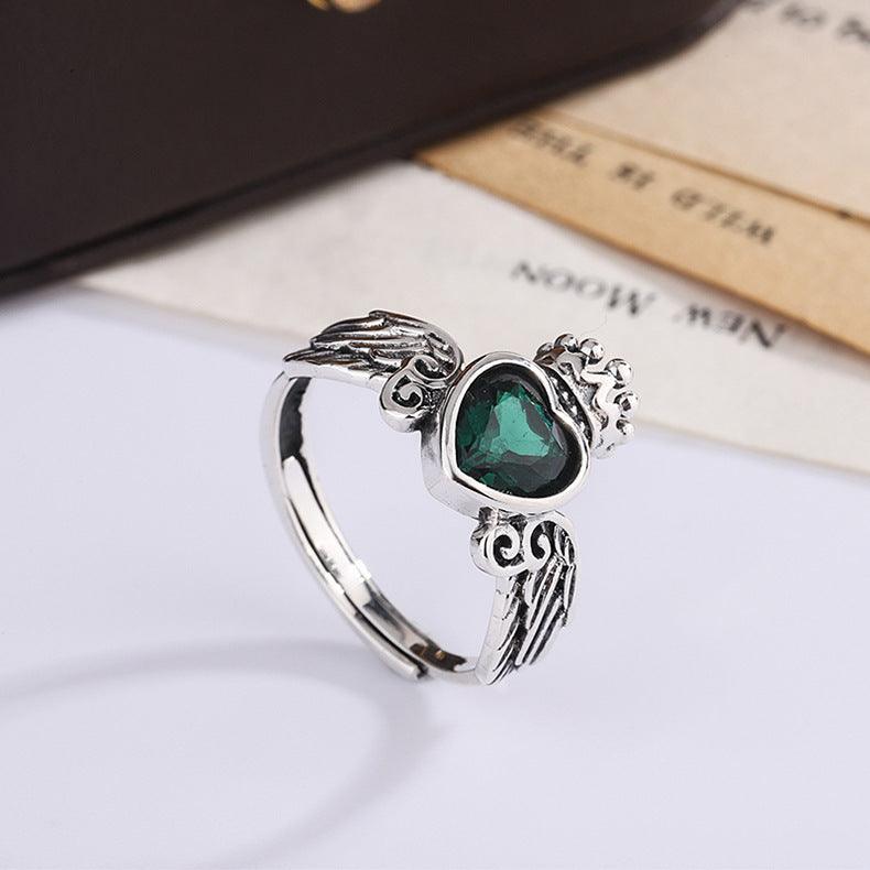 Elegant Sterling Silver Adjustable Inlaid Ring - Silver - ring