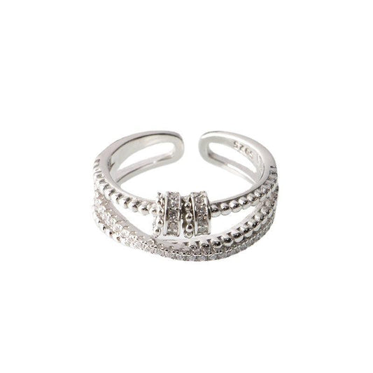 Gilded Contour Geometric Ring - ring