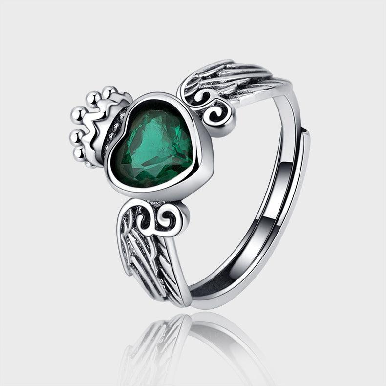 Elegant Sterling Silver Adjustable Inlaid Ring - Silver - ring