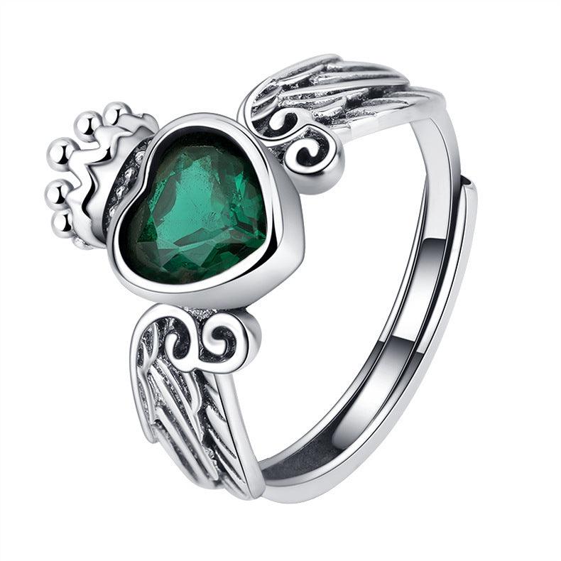 Elegant Sterling Silver Adjustable Inlaid Ring - Silver - ring