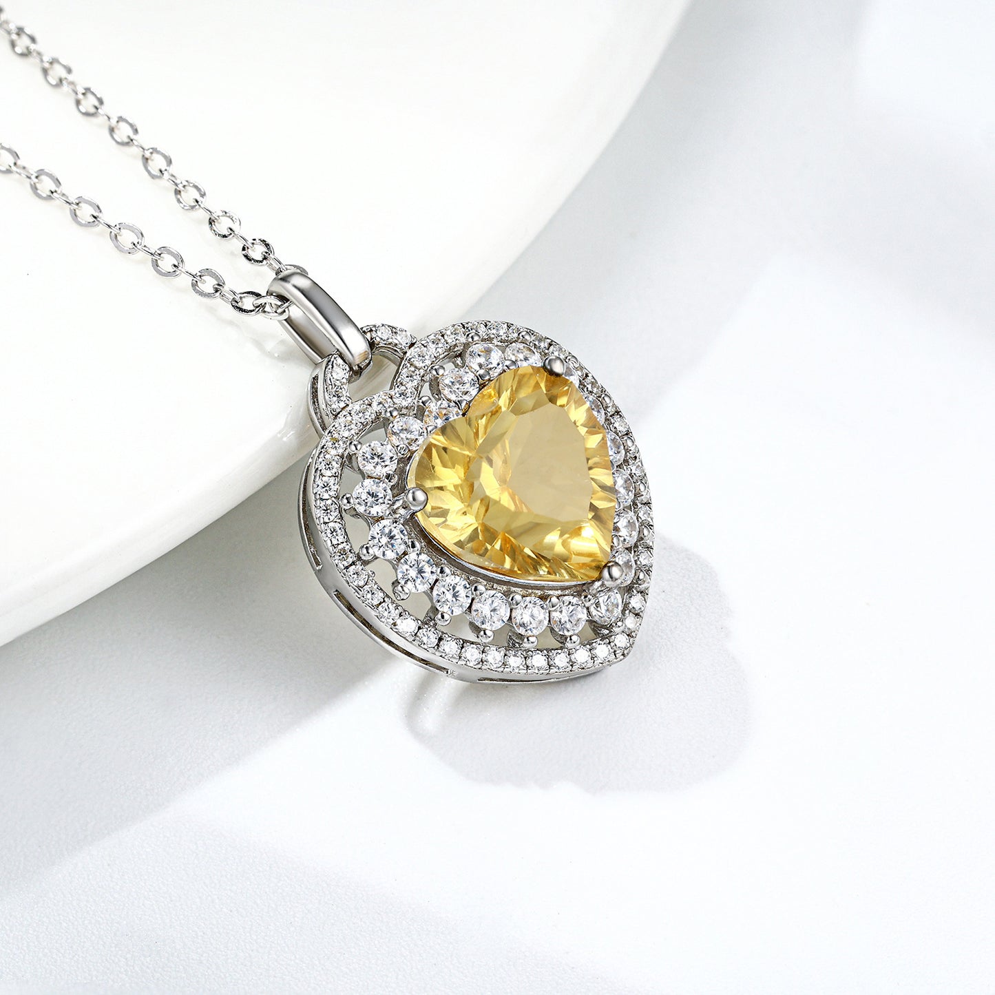 Eternal Bloom Heart Pendant Necklace - Platinum gold - necklace
