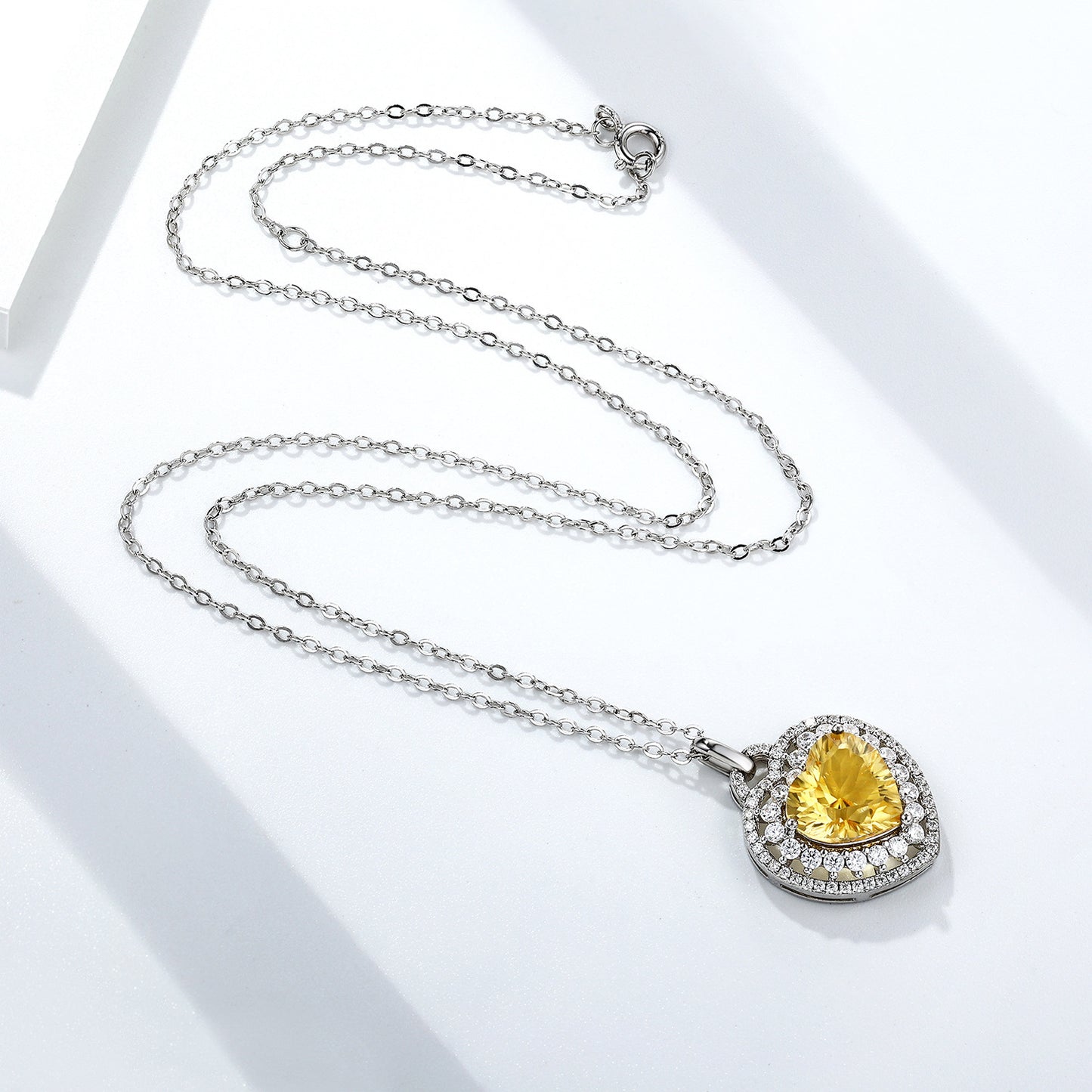 Eternal Bloom Heart Pendant Necklace - Platinum gold - necklace