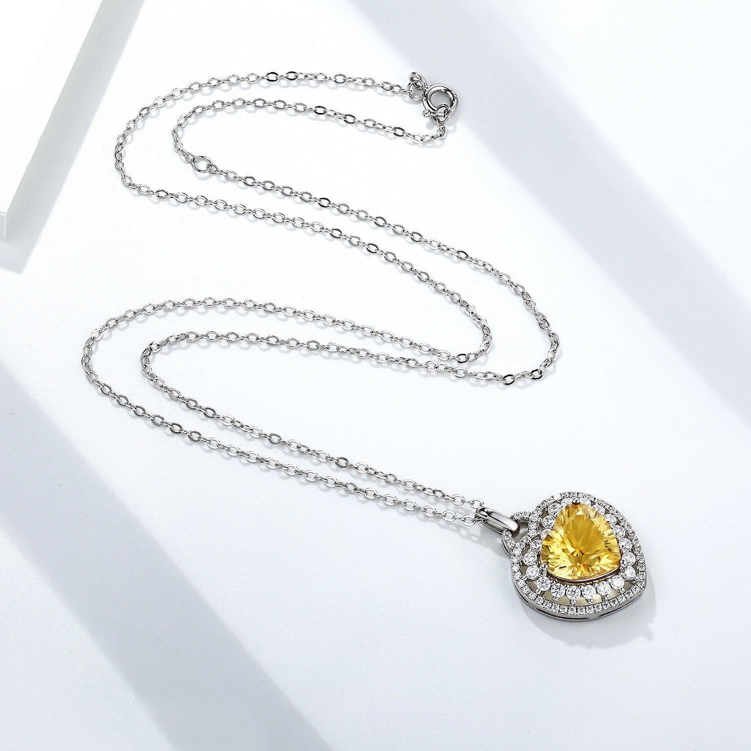 Eternal Bloom Heart Pendant Necklace - Platinum gold - necklace
