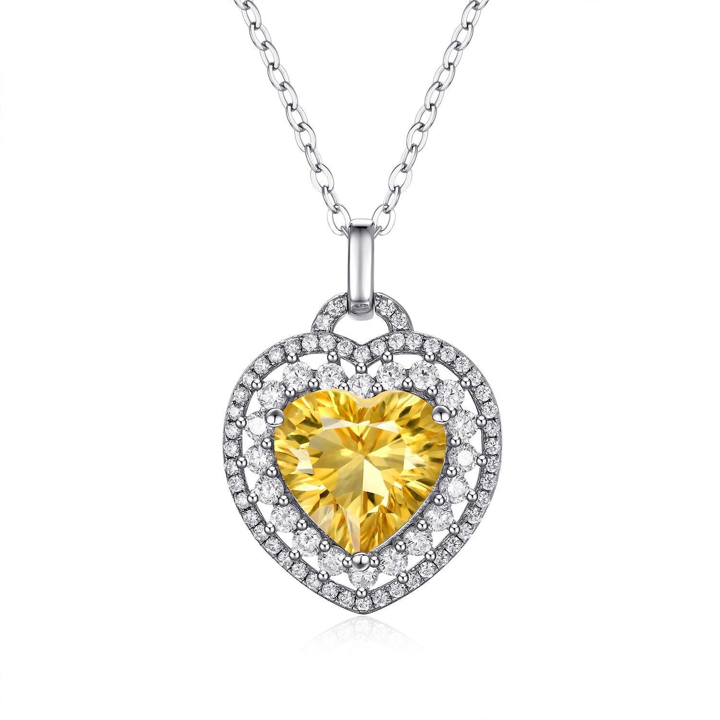 Eternal Bloom Heart Pendant Necklace - Platinum gold - necklace