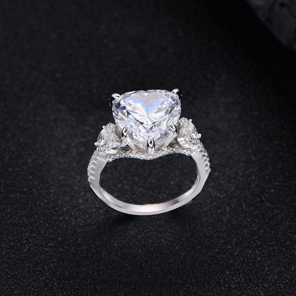 Eternal Embrace Heart Inlay Ring - White Diamond / No6 - ring