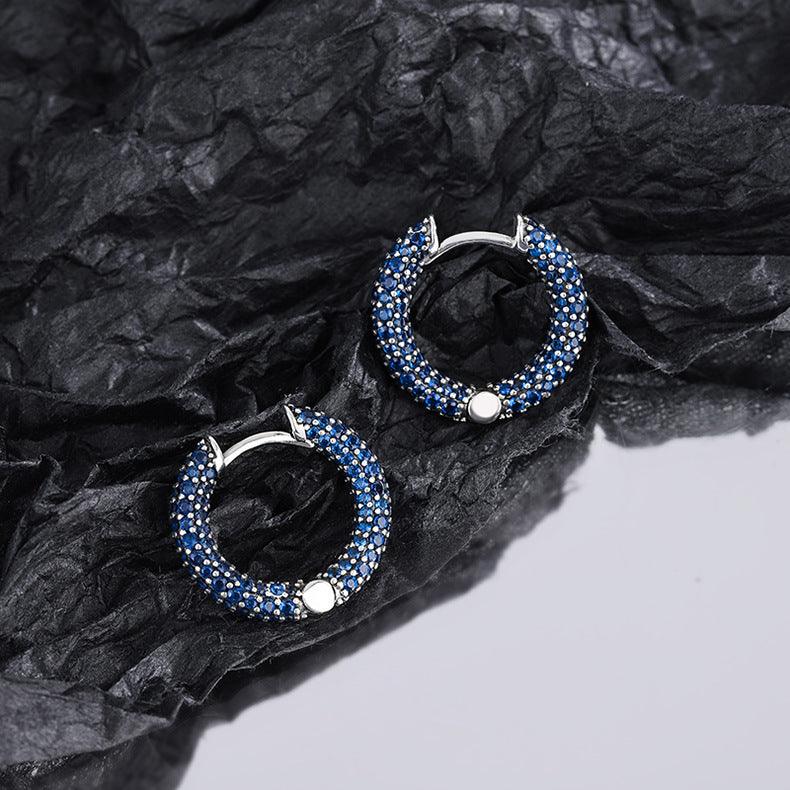 GeoInlay Sterling 925 BlueGreen Geometric Stud Earrings - Blue - earrings