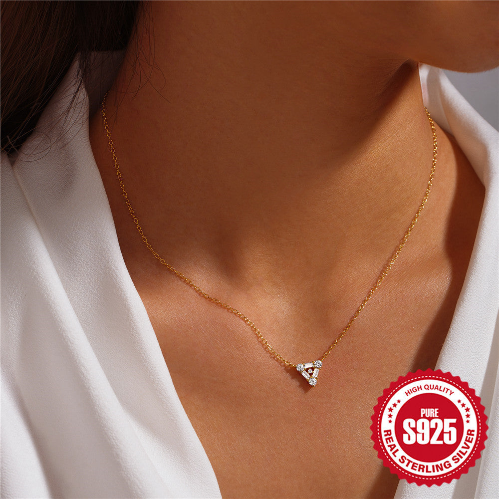 Geometric Triangle 925 silver Necklace - necklace