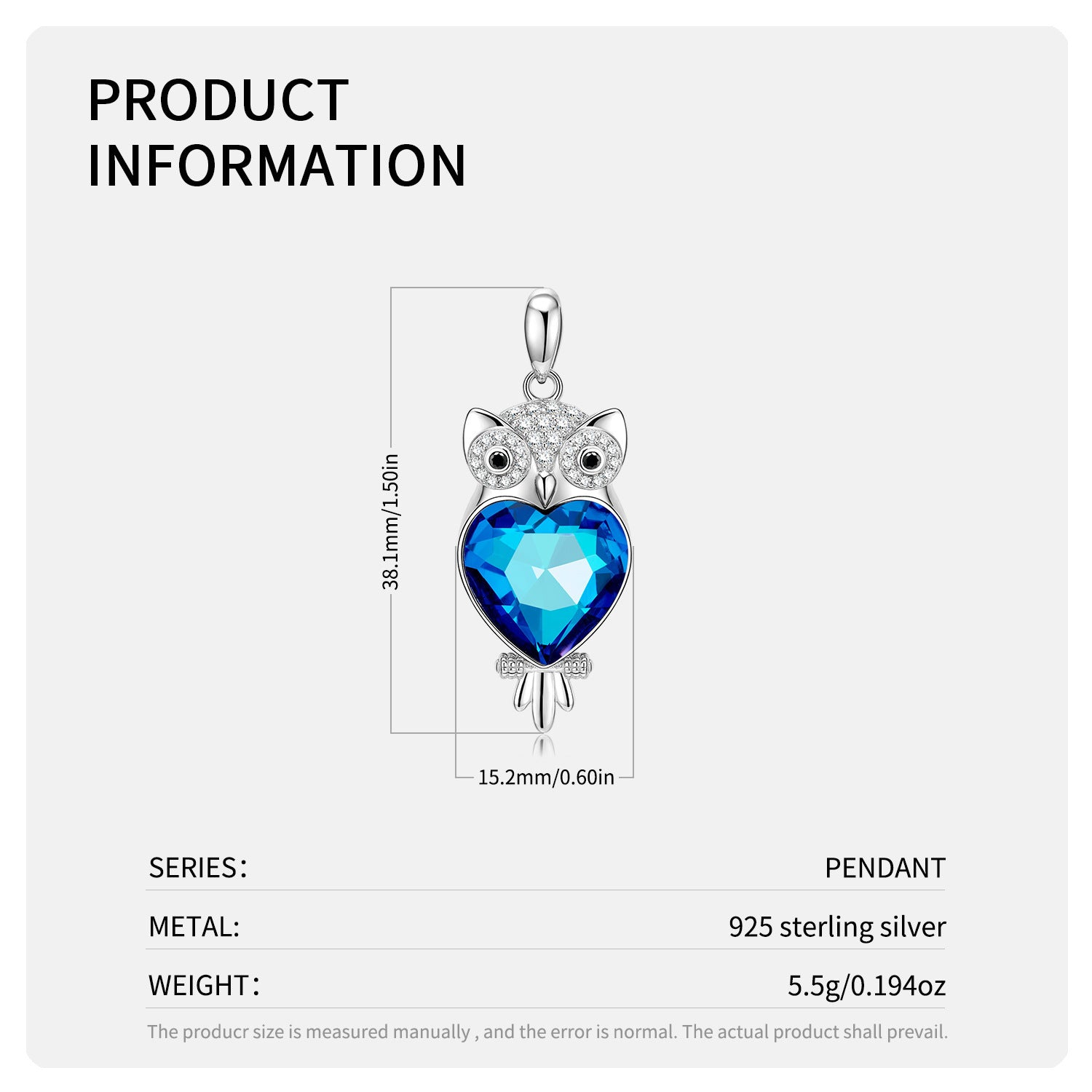 Stylish Geometric Owl Necklace in 925 Sterling Silver - Set - necklace