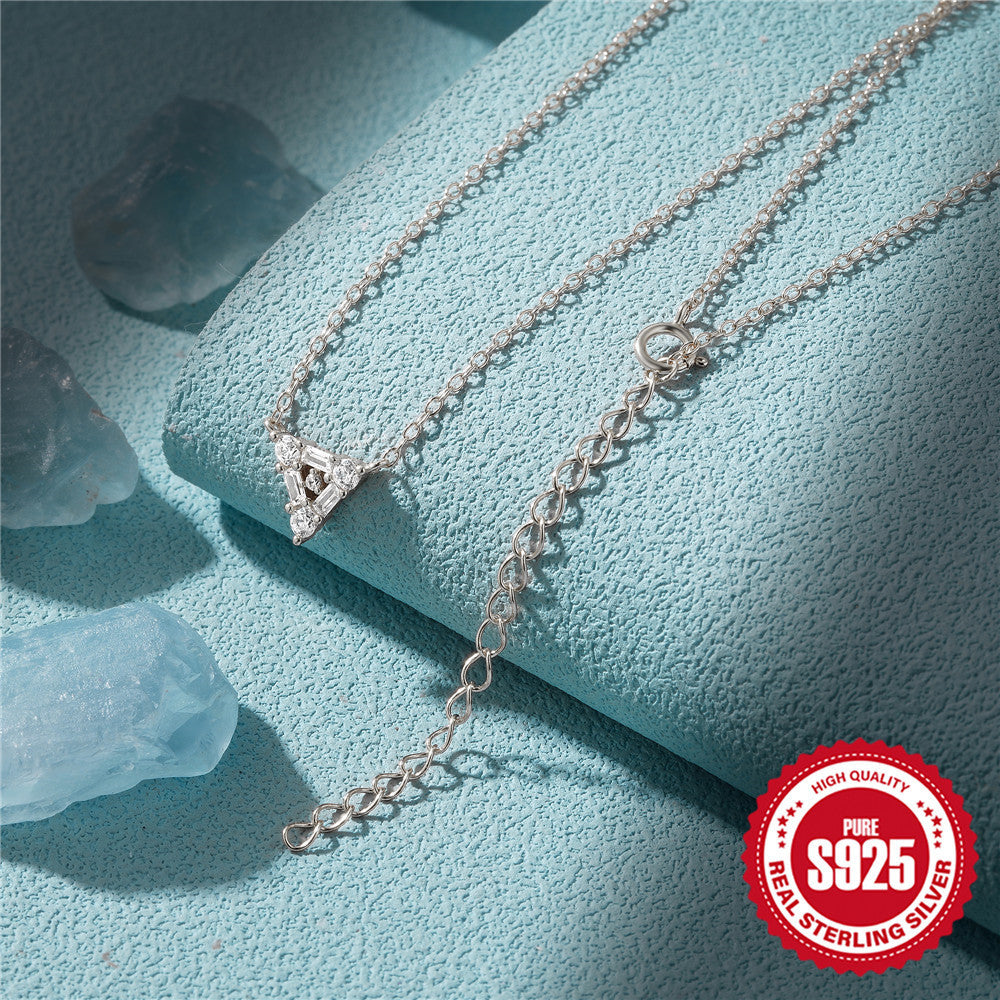 Geometric Triangle 925 silver Necklace - necklace