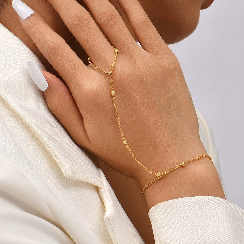 Fashion Special-interest Vintage Finger Bracelet - Gold - bracelet