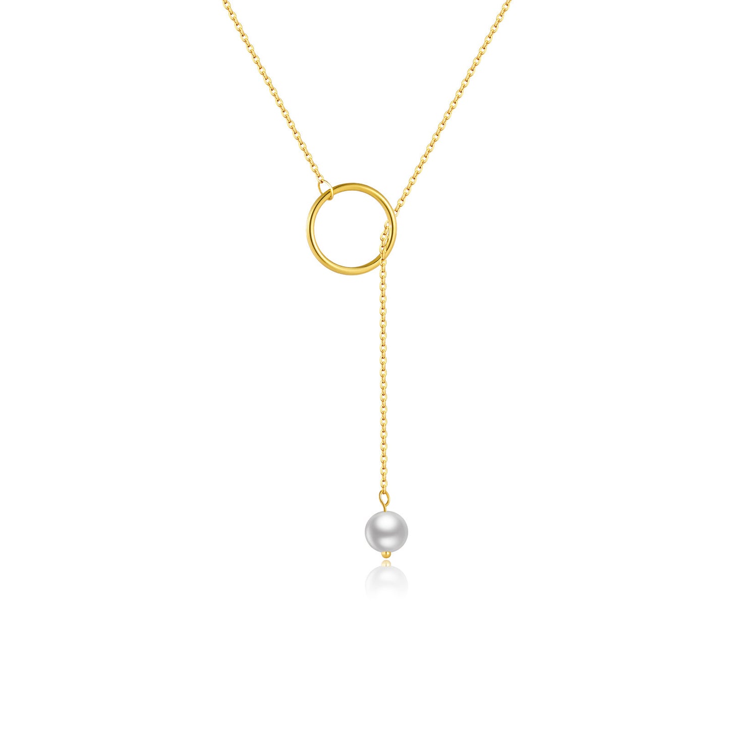 Elegance Pearl 925 silver Pendant Necklace - 18K Gold / 925 Silver - necklace