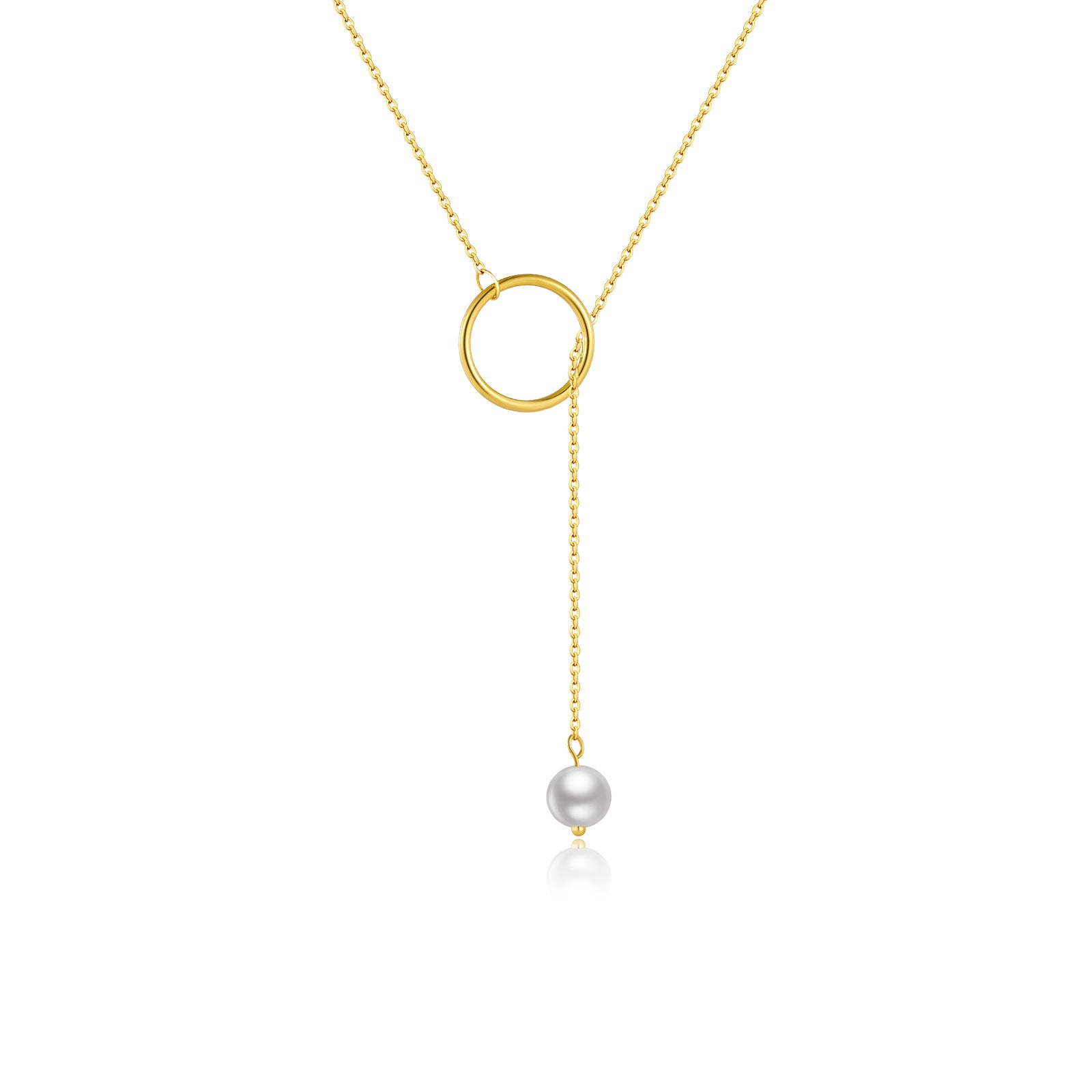 Elegance Pearl 925 silver Pendant Necklace - 18K Gold / 925 Silver - necklace