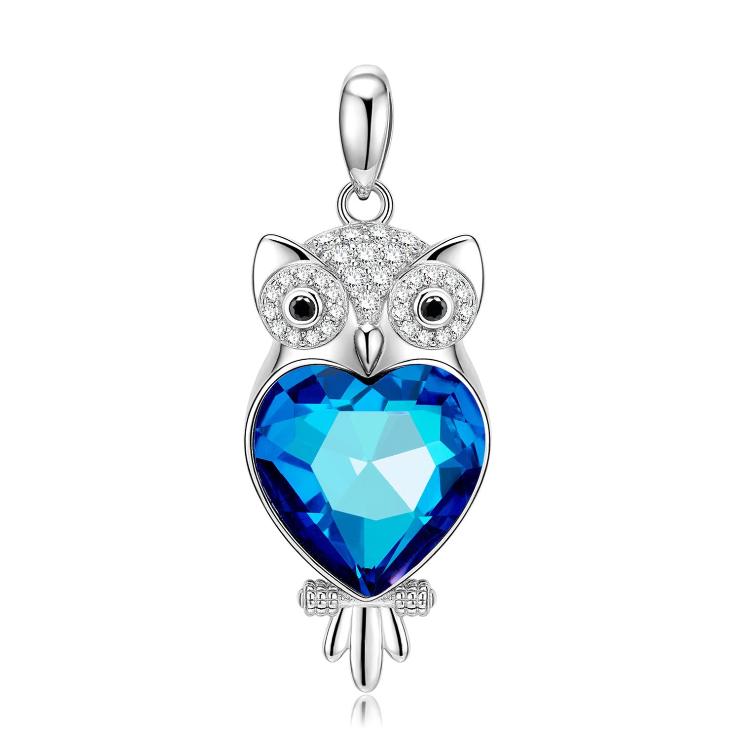Stylish Geometric Owl Necklace in 925 Sterling Silver - Set - necklace