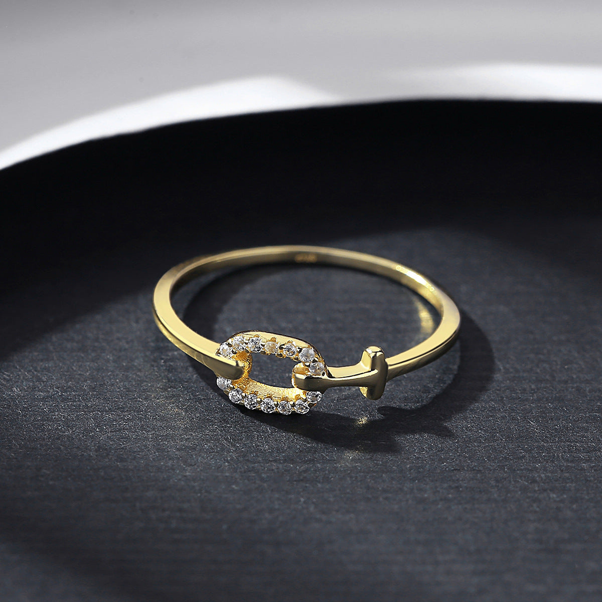 INS-Style Electroplated Geometric silver Ring - ring