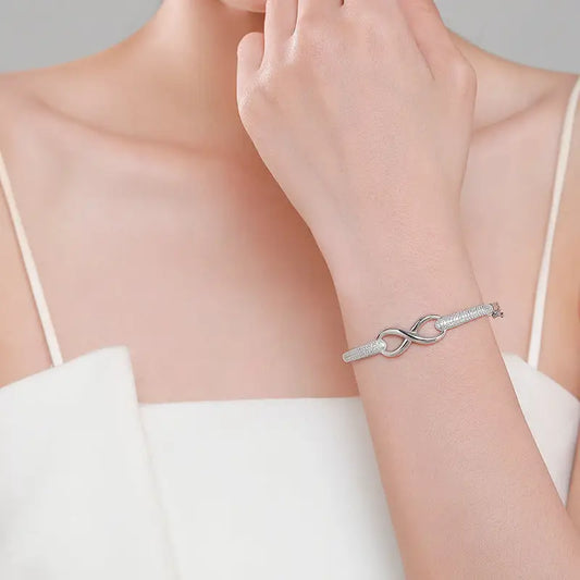 infinite -shaped s925 silver Bracelet - 16cm / 925 Silver - bracelet