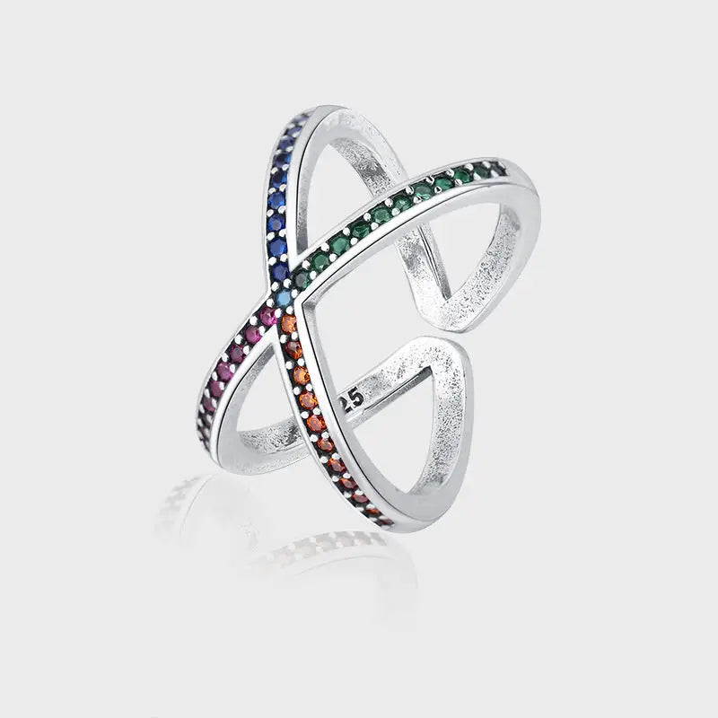 Light Luxury Cross Ring - Silver - ring