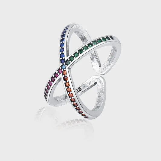 Light Luxury Cross Ring - Silver - ring