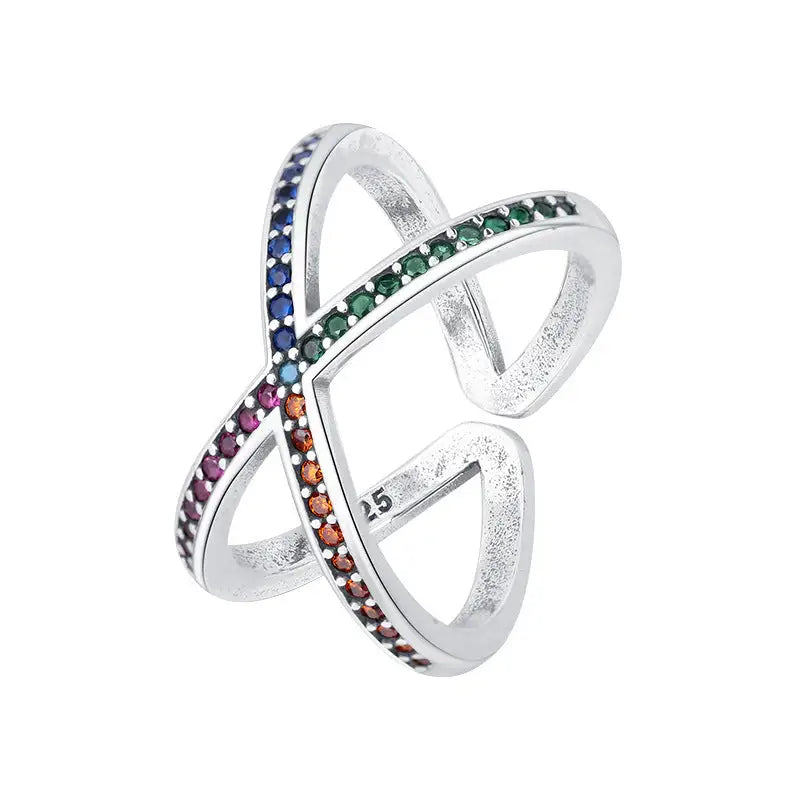 Light Luxury Cross Ring - Silver - ring