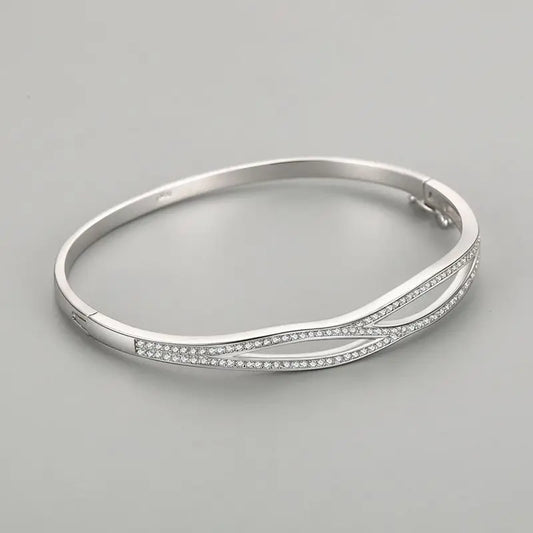 S925 Silver Bracelet Simple Double-layer Cross - bracelet