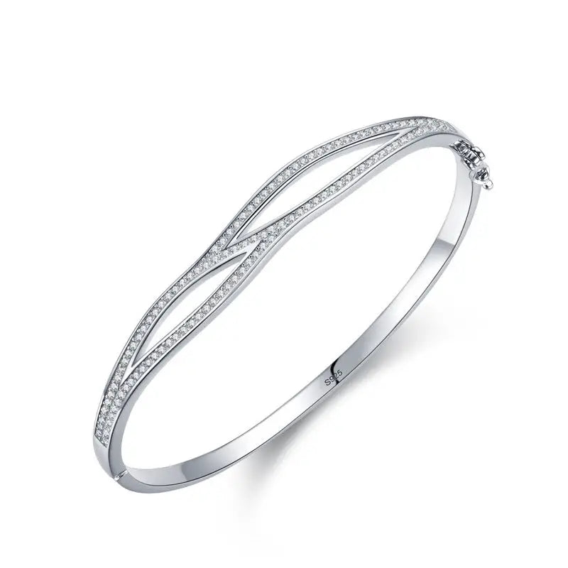 S925 Silver Bracelet Simple Double-layer Cross - bracelet