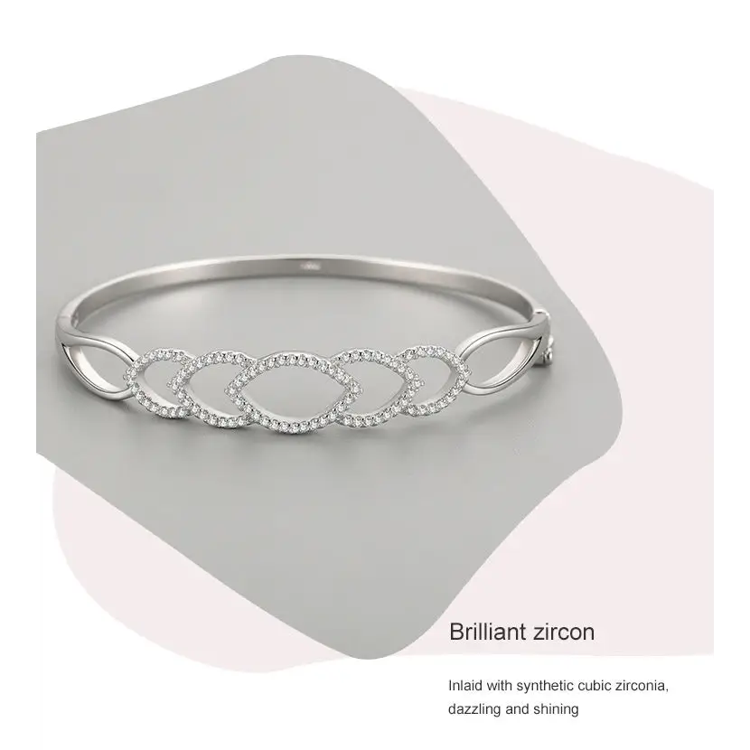 S925 Silver Chain Hollow Jeweled Bracelet - bracelet