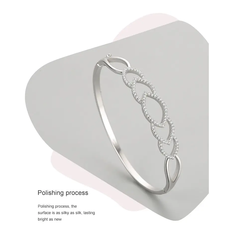 S925 Silver Chain Hollow Jeweled Bracelet - bracelet