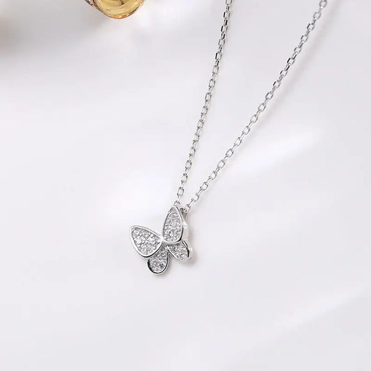 S925 Sterling Silver Butterfly Necklace - necklace